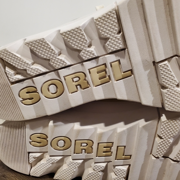SOREL Womens Joan Of Arctic Cozy Winter Boots Fleece Lining Tan & White Size 10 - Picture 12 of 14